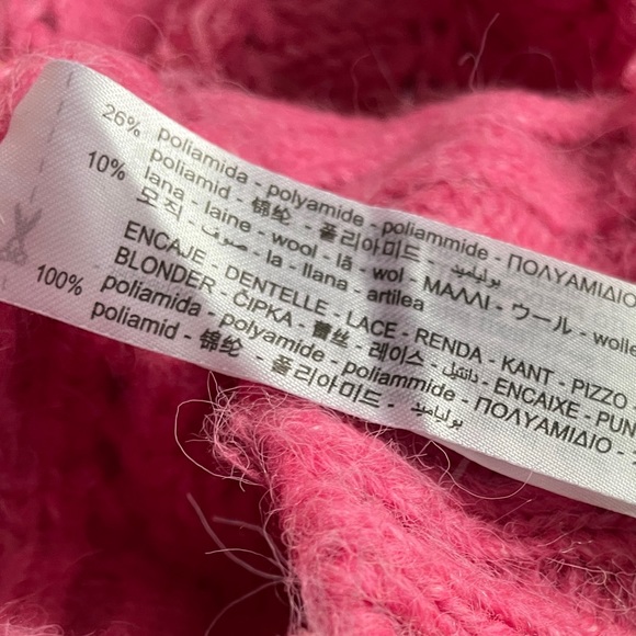 Zara pink ruffled knit sweater with lace - Picture 13 of 14